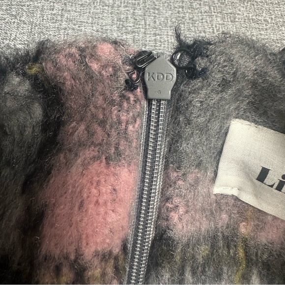 NEW Line & Dot Fuzzy Plaid Crop Top Blouse - Picture 10 of 12